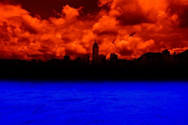 SOLD --- Blue and red line (2022). Fine art inkjet prints on Hahnemühle paper 80 x 60 cm. Limited edition of 3. © Roberto Davolio